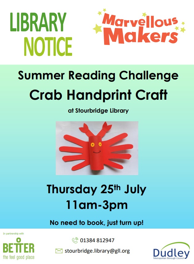 Stourbridge Library - Crab Handprint Craft